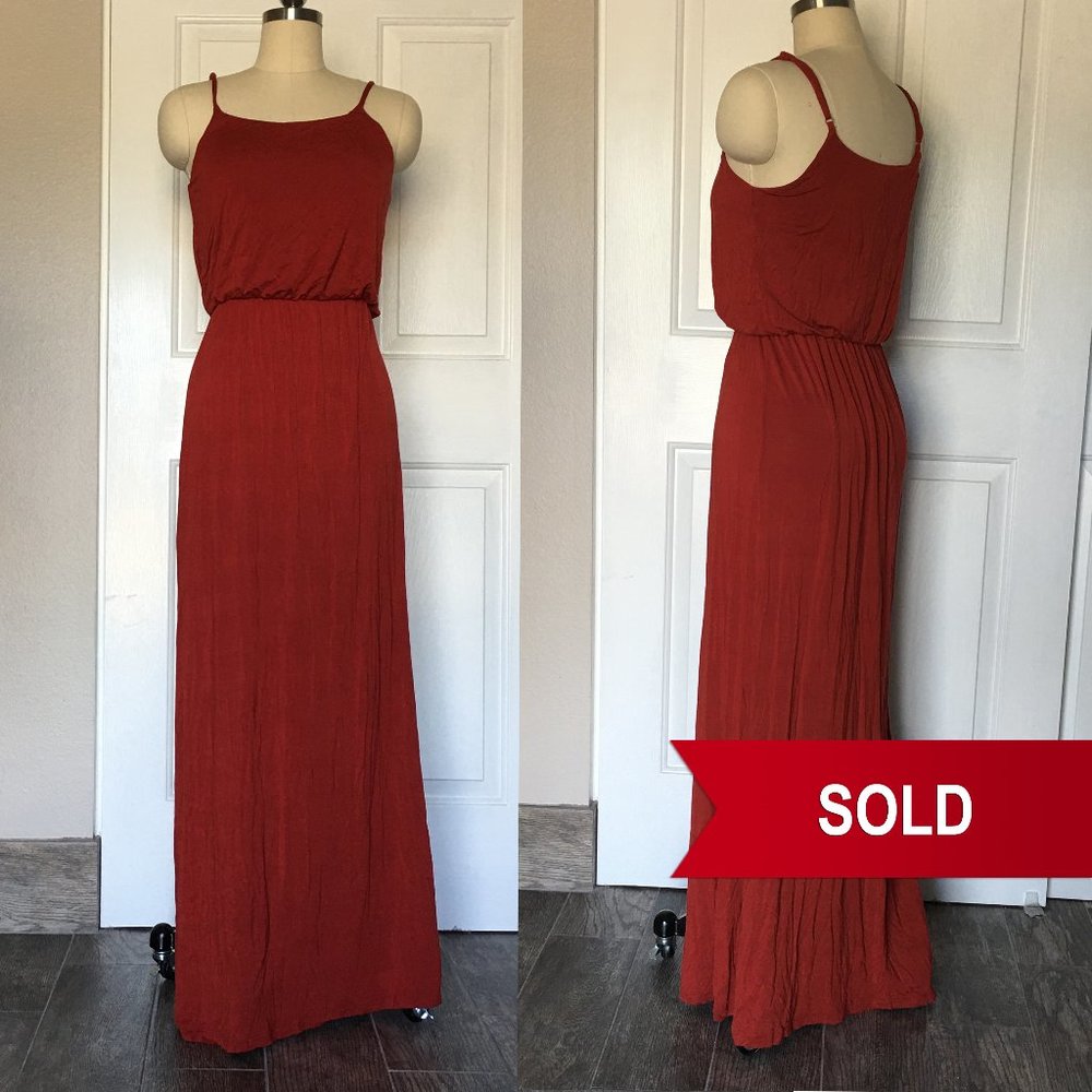 🍉 FOREVER 21 Red Flowy Drapey Soft Knit Maxi S